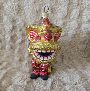 Dragon Handblown Glass Ornament From Poland